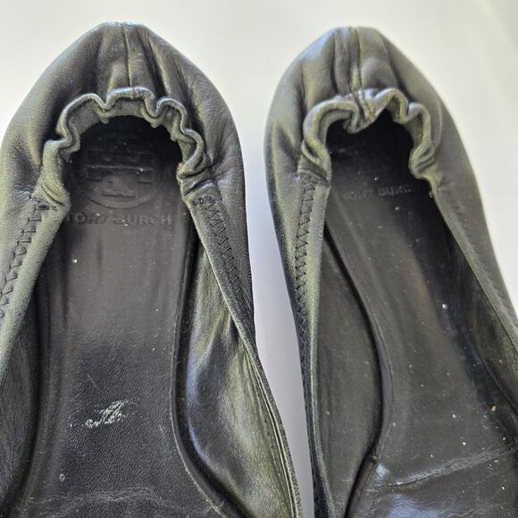 Tory burch Minnie Travel Ballet‎ Flat Black Size 8.5Womens Classic - Picture 3 of 7